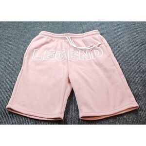 Public Record Sweat Shorts Legend Graphic Drawstring‎ Waist Pink Medium